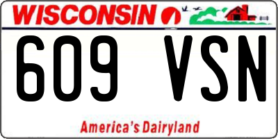 WI license plate 609VSN
