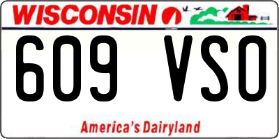 WI license plate 609VSO