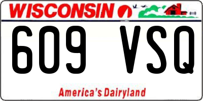 WI license plate 609VSQ