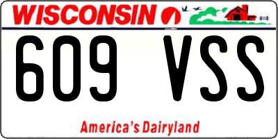 WI license plate 609VSS