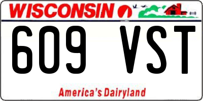 WI license plate 609VST