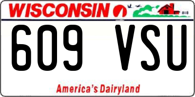 WI license plate 609VSU