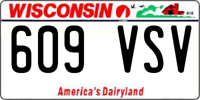 WI license plate 609VSV