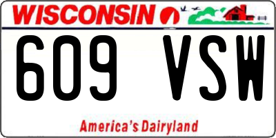 WI license plate 609VSW