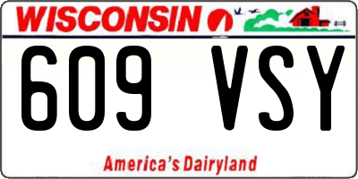 WI license plate 609VSY