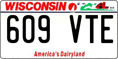 WI license plate 609VTE