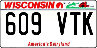 WI license plate 609VTK