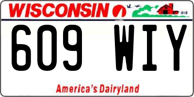 WI license plate 609WIY