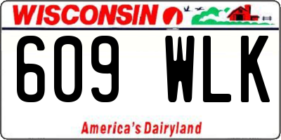 WI license plate 609WLK