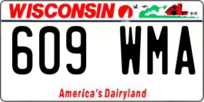 WI license plate 609WMA