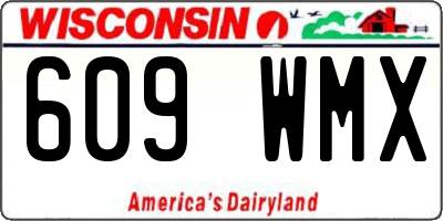WI license plate 609WMX