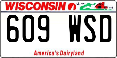 WI license plate 609WSD