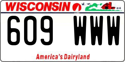 WI license plate 609WWW
