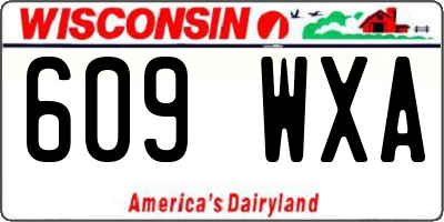 WI license plate 609WXA
