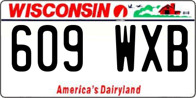 WI license plate 609WXB