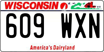WI license plate 609WXN