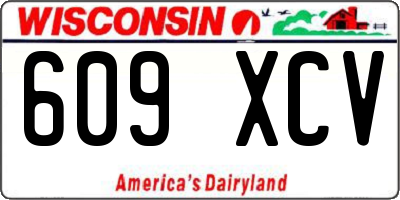 WI license plate 609XCV