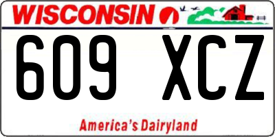 WI license plate 609XCZ