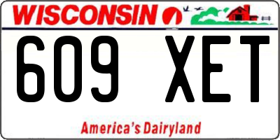 WI license plate 609XET