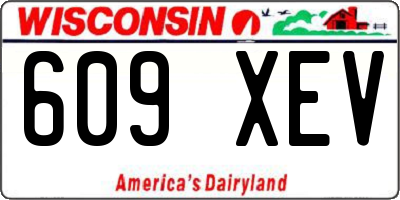 WI license plate 609XEV