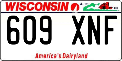 WI license plate 609XNF