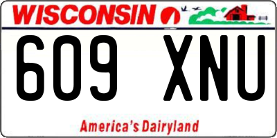 WI license plate 609XNU
