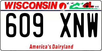 WI license plate 609XNW