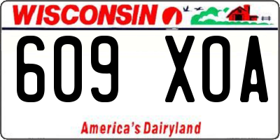 WI license plate 609XOA