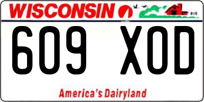 WI license plate 609XOD