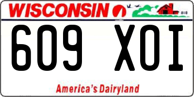 WI license plate 609XOI