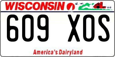 WI license plate 609XOS