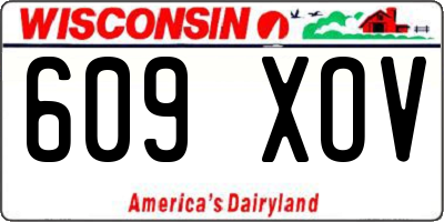 WI license plate 609XOV