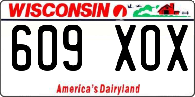 WI license plate 609XOX
