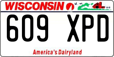 WI license plate 609XPD