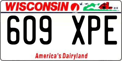 WI license plate 609XPE