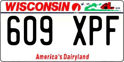 WI license plate 609XPF