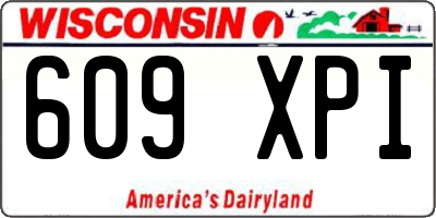 WI license plate 609XPI