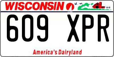 WI license plate 609XPR