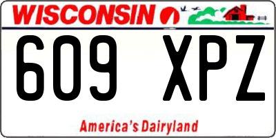 WI license plate 609XPZ
