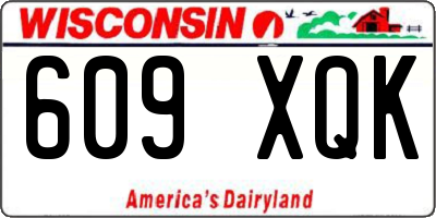 WI license plate 609XQK