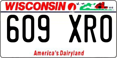 WI license plate 609XRO