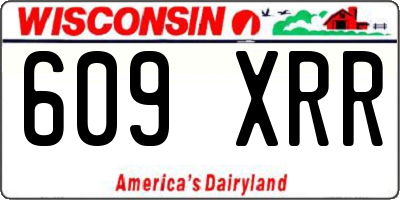 WI license plate 609XRR