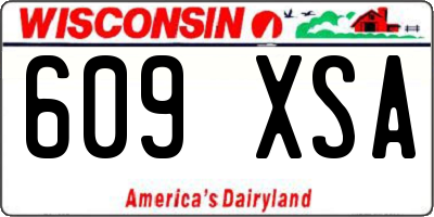 WI license plate 609XSA