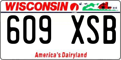 WI license plate 609XSB
