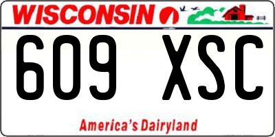 WI license plate 609XSC