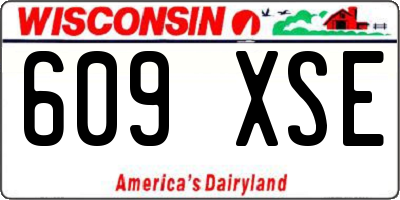 WI license plate 609XSE
