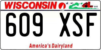 WI license plate 609XSF