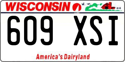 WI license plate 609XSI