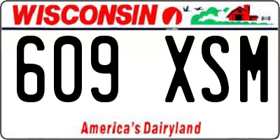 WI license plate 609XSM