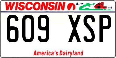 WI license plate 609XSP